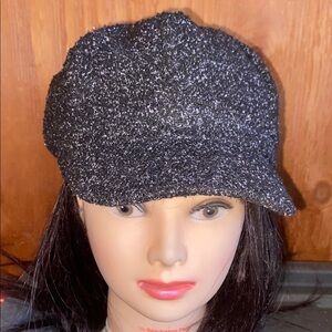 Newsboy Black/Gray Cap-Unisex Adjustable   Stretch Band Size OS